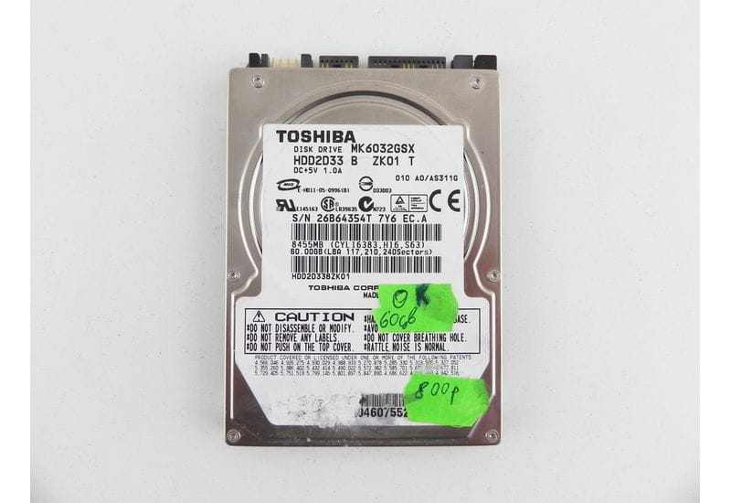 Toshiba MK6032GSX 60GB 2.5" SATA HDD жесткий диск рабочий