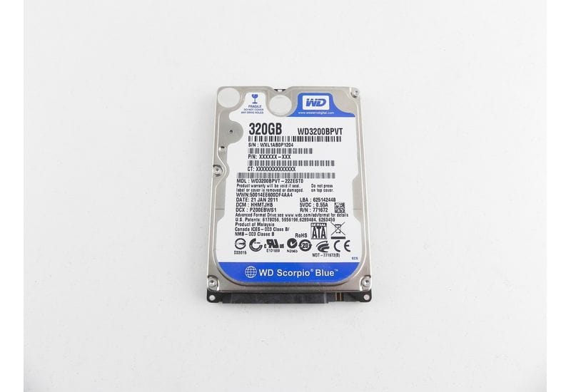 Western Digital WD3200BPVT 320GB 2.5" SATA HDD жесткий диск рабочий