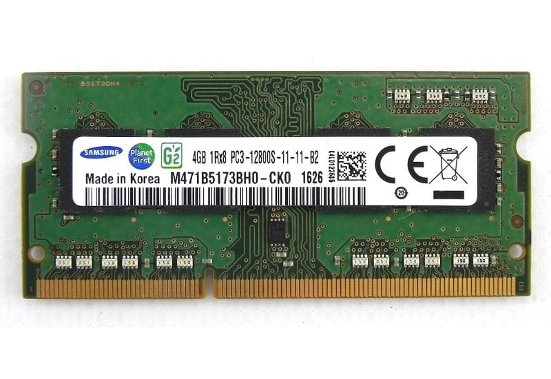 Оперативная память 4 ГБ 1 шт. Samsung DDR3 1R8  1600 SO-DIMM 4Gb 12800 Мб/с (M471B5173BH0-CK0 ) 