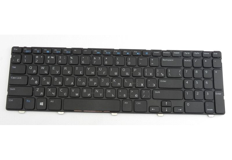 Новая клавиатура RU для ноутбуков Dell Inspiron 15-3521 черная с матовой рамкой