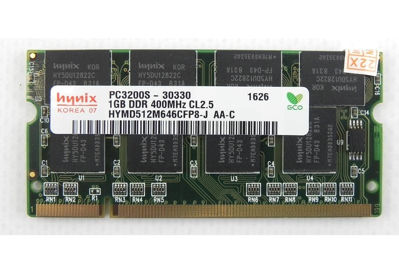 Оперативная память Hynix 1 ГБ DDR 400 SO-DIMM PC3200S-30330 1Gb 1 шт.