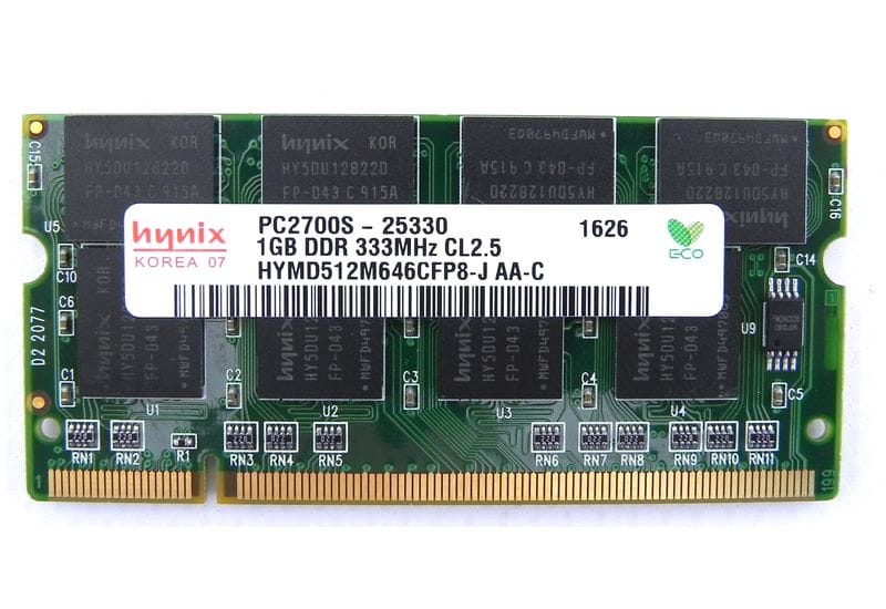 Оперативная память Hynix 1 ГБ DDR 333 SO-DIMM PC2700S-25330 1Gb 1 шт.