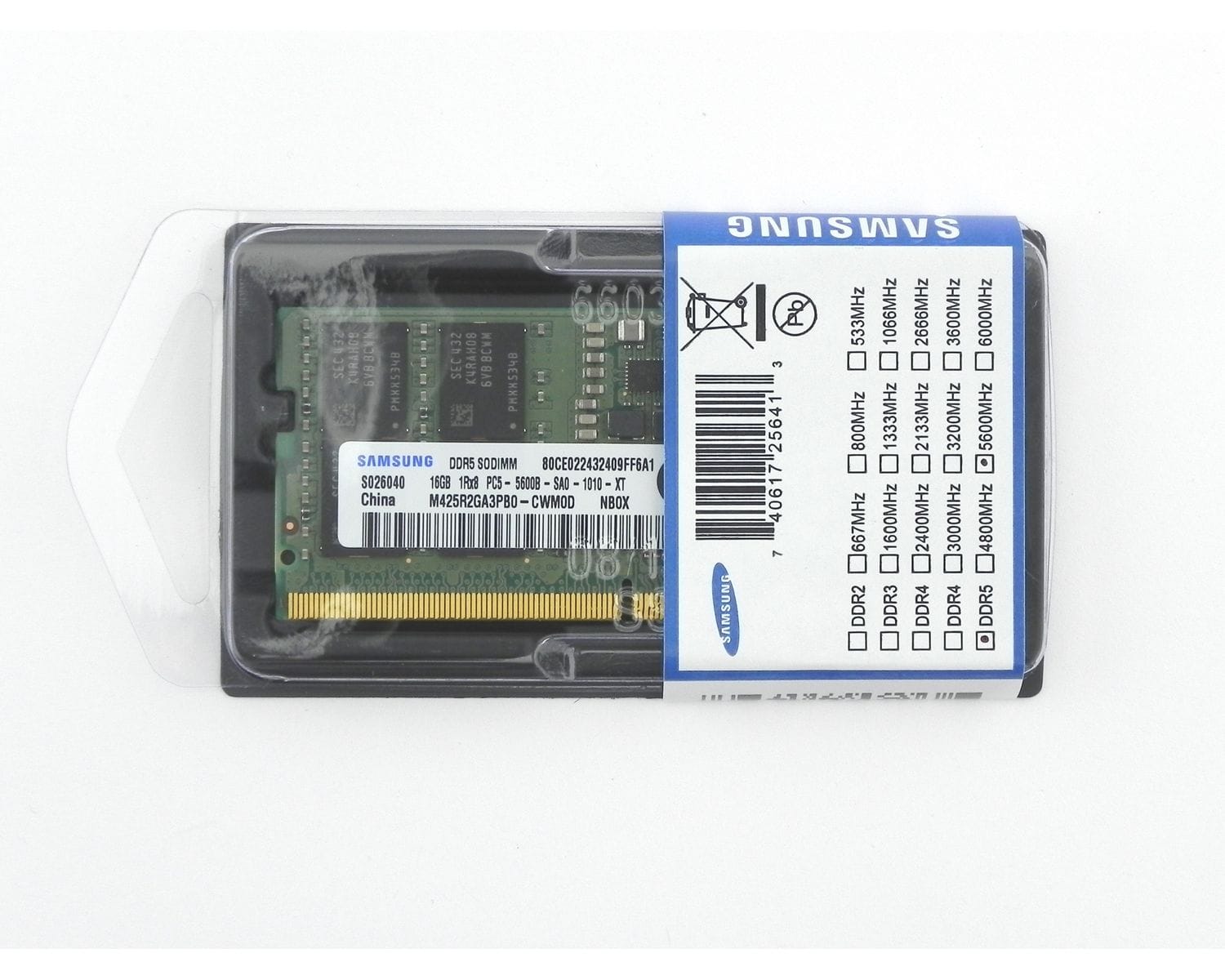 Купить Оперативная память Samsung DDR5 16Gb 1Rx8 PC5-5600B SO-DIMM