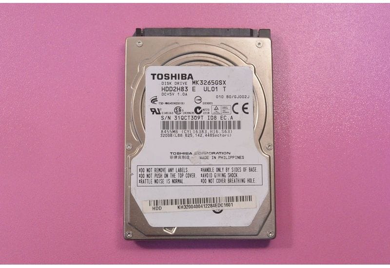 TOSHIBA MK3265GSX 320GB 2.5" жесткий диск HDD На Запчасти, Не рабочий
