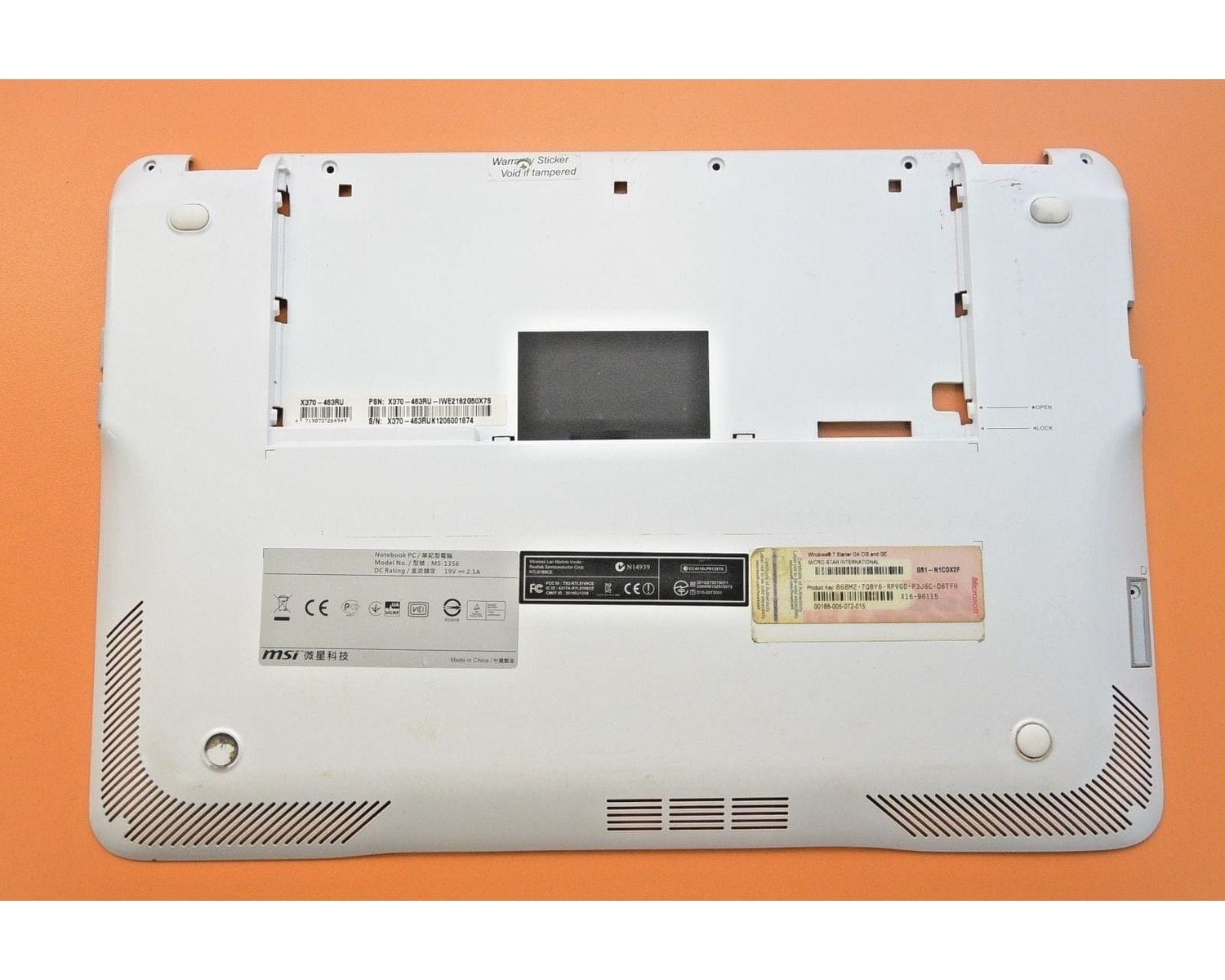 MSI X370 MS-1356 X340 нижняя часть корпуса 307-351D136