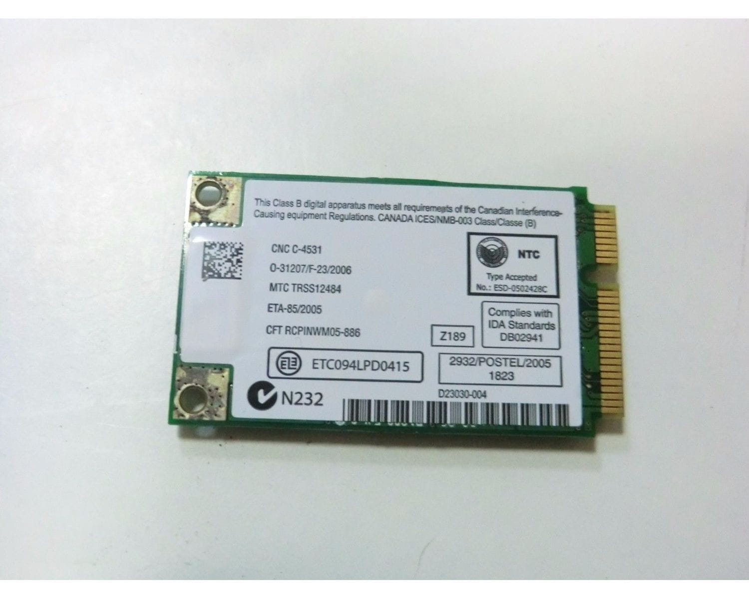 ASUS A7SV Mini PCI Wireless WiFi Card