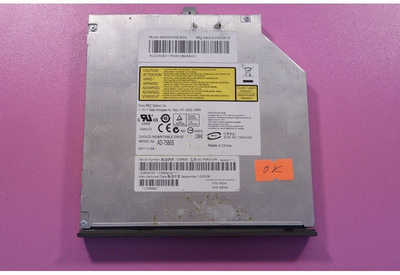 Packard Bell Easynote MT85 DVD привод с панелькой AD-7580S