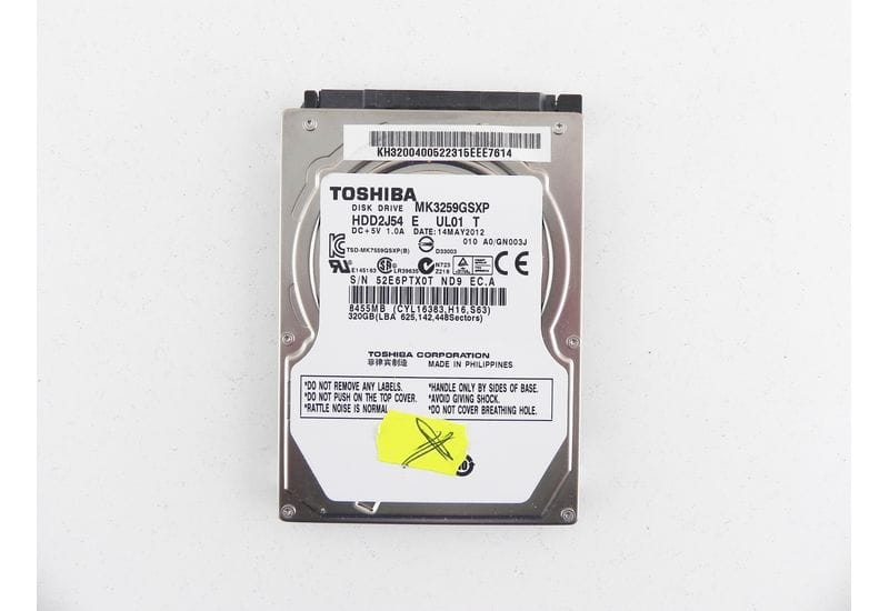 Toshiba MK3259GSXP 320GB 2.5" SATA HDD жесткий диск На Запчасти, Не рабочий