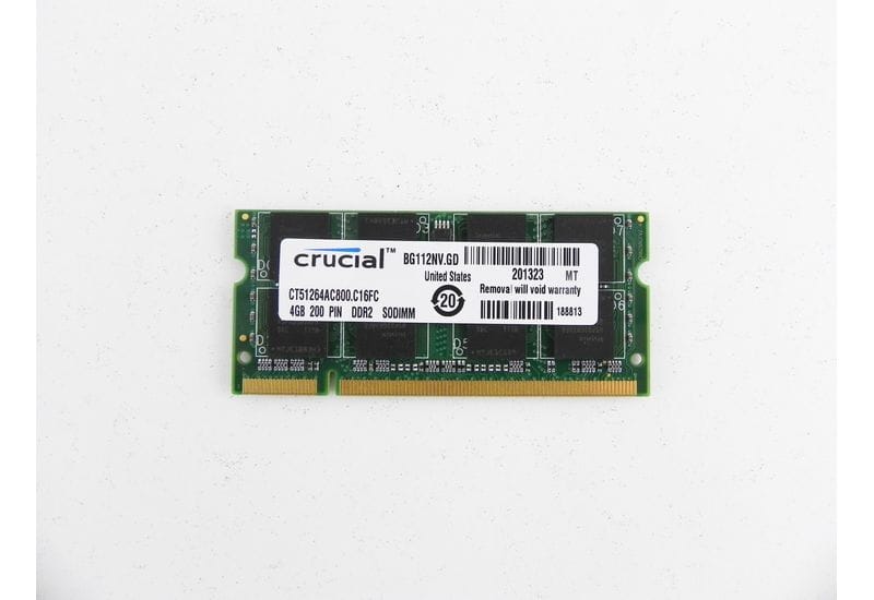 Модуль памяти Crucial SODIMM DDR2 4GB 800 MHz CT51264AC800.C16FC