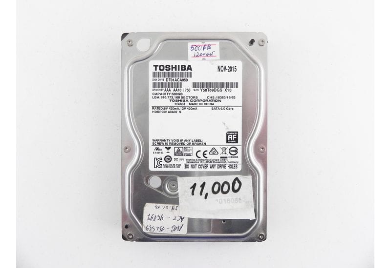 Toshiba DT01ACA050 500GB 3.5" SATA жесткий диск HDD Рабочий