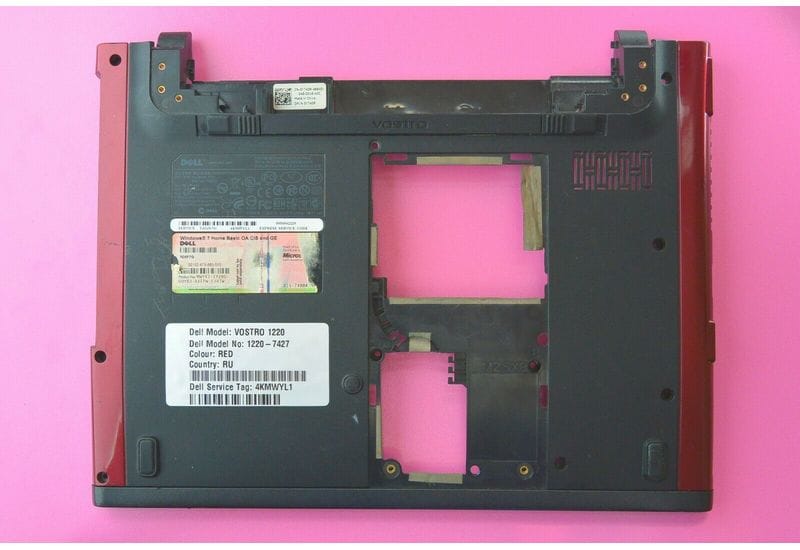 Dell Vostro 1220 12" Bottom Base Lower Case Cover Chassis Black Red 0Y744R